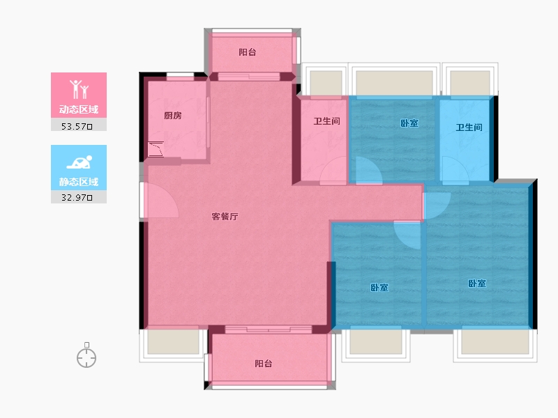 广东省-广州市-兰亭香麓-77.95-户型库-动静分区