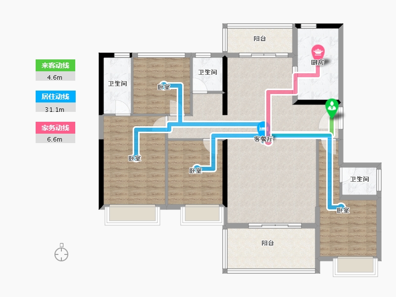 广东省-河源市-坚基·沁园和府-125.69-户型库-动静线