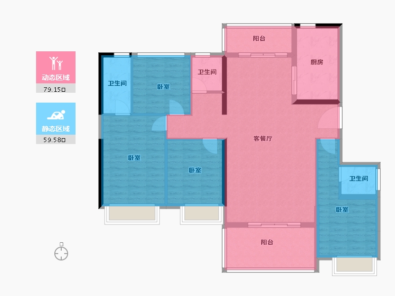 广东省-河源市-坚基·沁园和府-125.69-户型库-动静分区