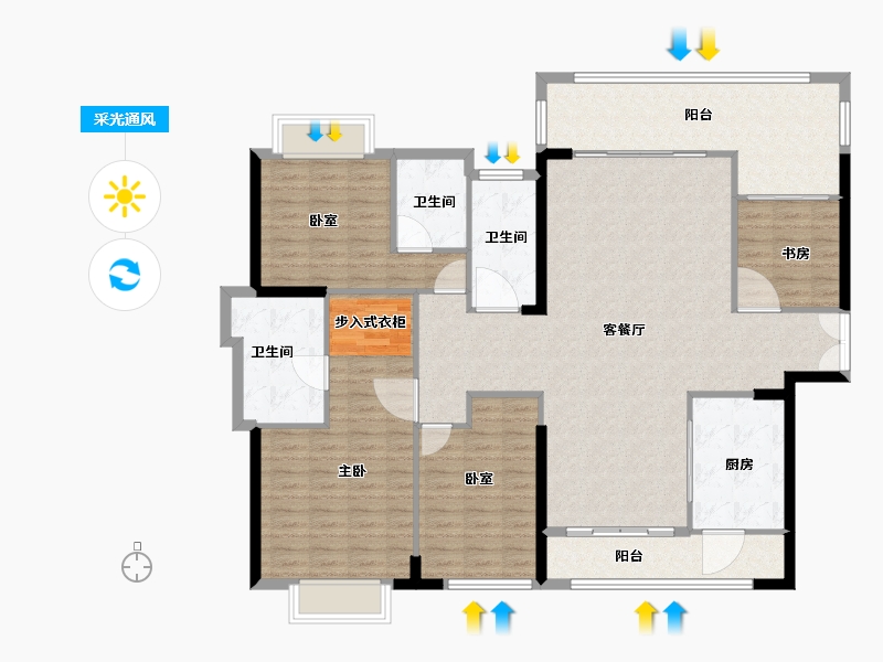 广东省-佛山市-中国铁建国际公馆-149.01-户型库-采光通风