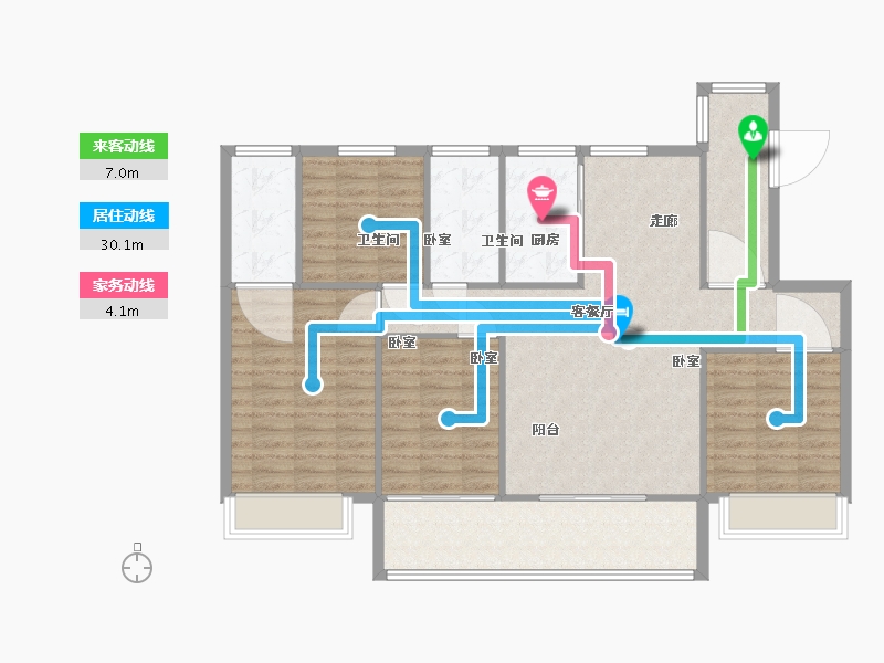 浙江省-嘉兴市-碧桂园中央公园-114.00-户型库-动静线