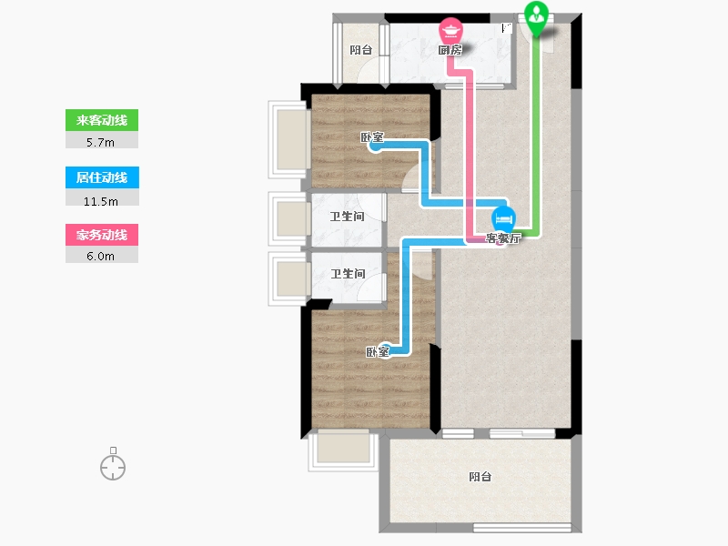 广东省-惠州市-奥园天翔誉峰-74.84-户型库-动静线