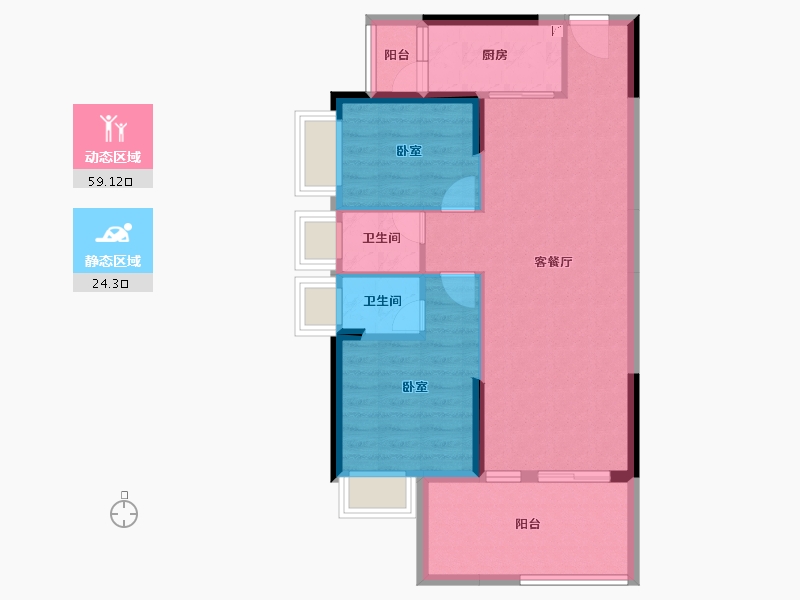 广东省-惠州市-奥园天翔誉峰-74.84-户型库-动静分区