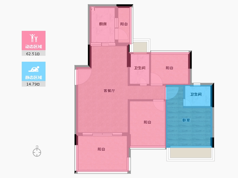 广东省-江门市-新熙花园-69.00-户型库-动静分区