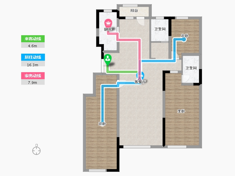 青海省-西宁市-中房蓝岸-132.74-户型库-动静线