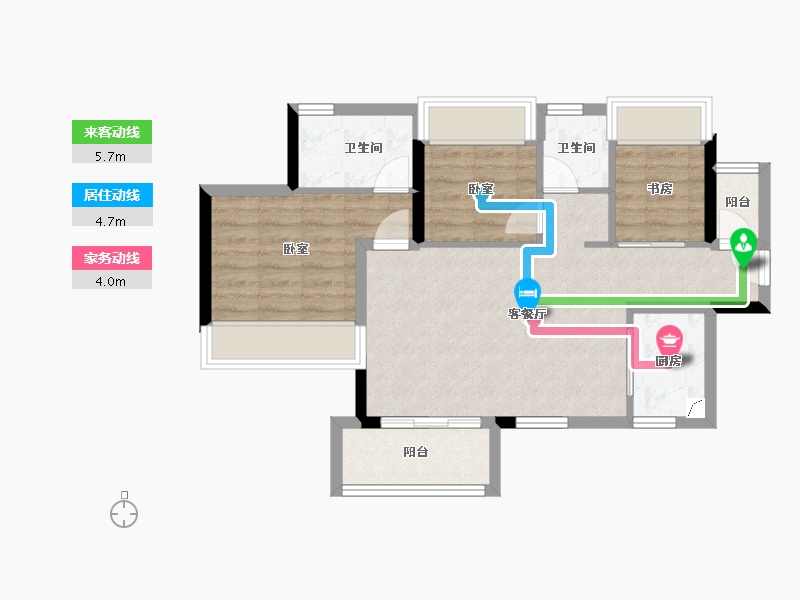 广东省-珠海市-惠景慧园-64.44-户型库-动静线