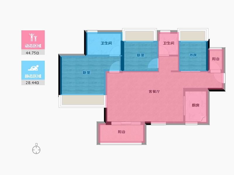 广东省-珠海市-惠景慧园-64.44-户型库-动静分区