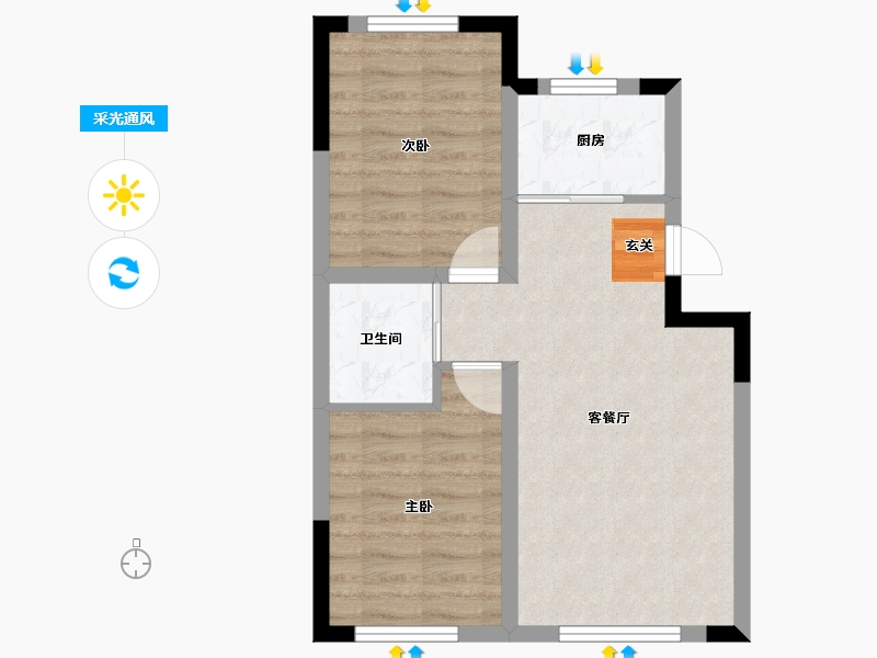 吉林省-长春市-新星宇和煦-50.94-户型库-采光通风