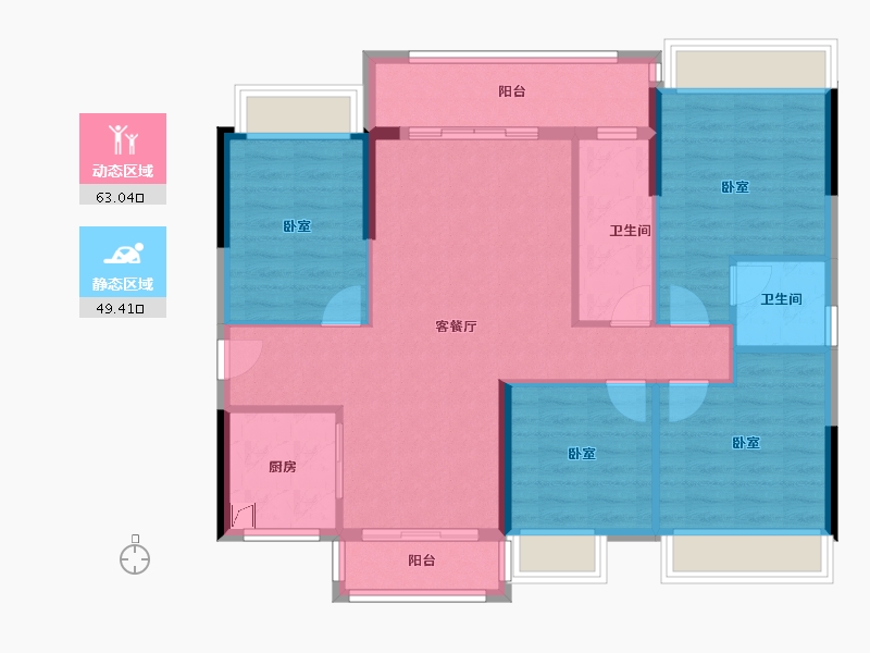 广东省-惠州市-昕景豪庭-101.40-户型库-动静分区