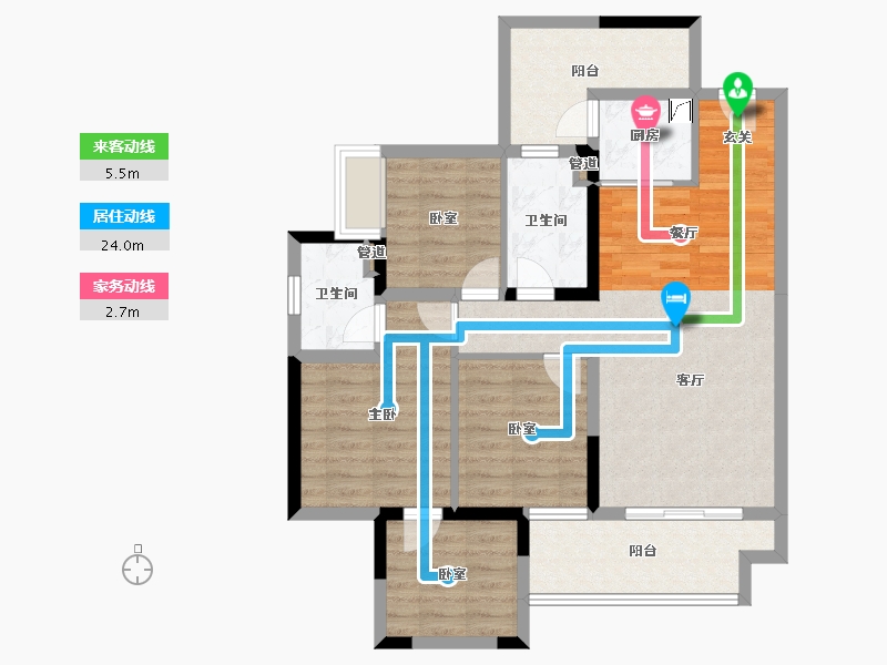 湖南省-衡阳市-合兴顺湖城-91.90-户型库-动静线