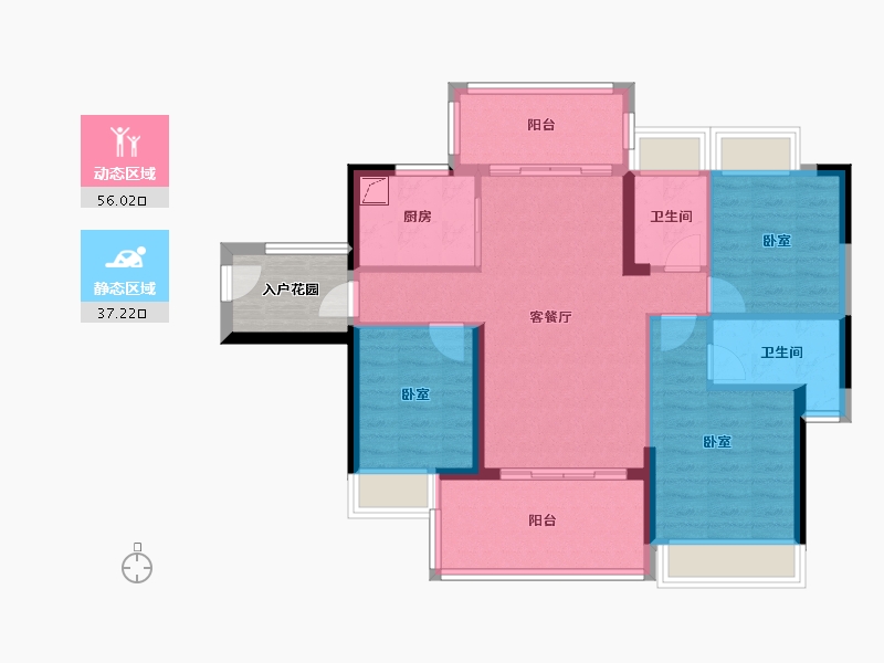 广东省-惠州市-聚福揽福豪庭-87.96-户型库-动静分区