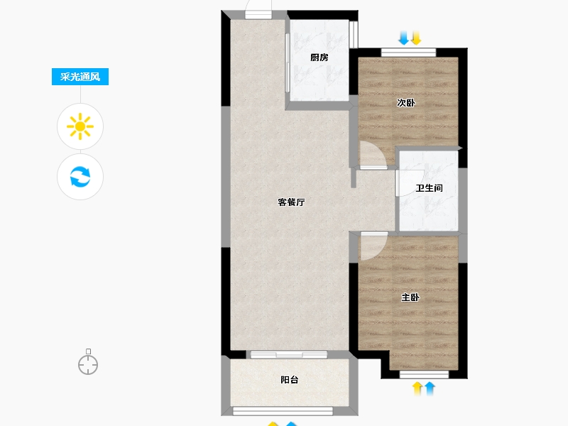 吉林省-长春市-保利和光尘樾-65.54-户型库-采光通风