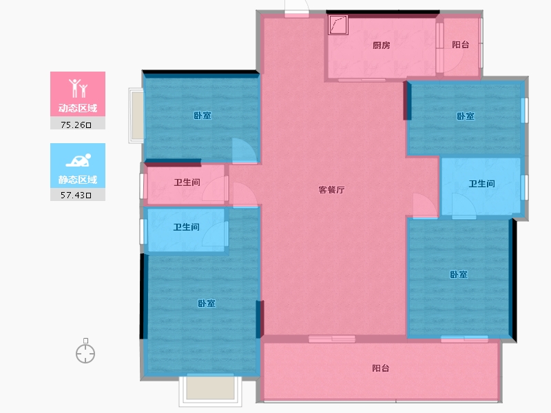 广东省-梅州市-飞翔云数码港-121.13-户型库-动静分区