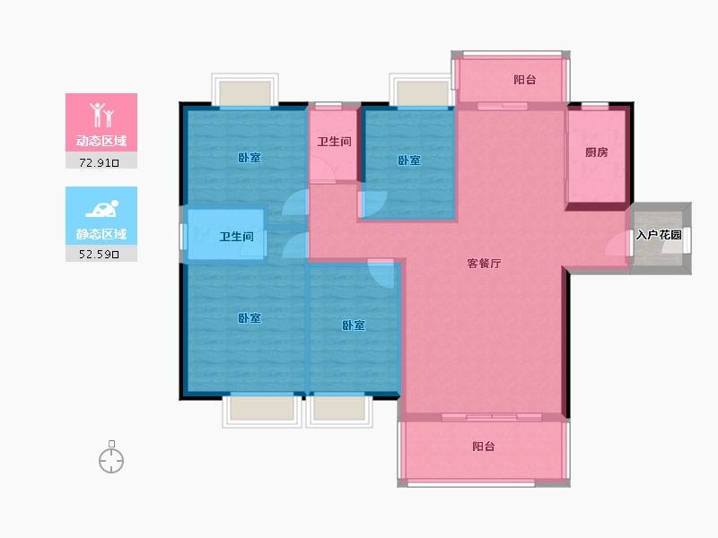 广东省-河源市-坚基·沁园和府-116.53-户型库-动静分区