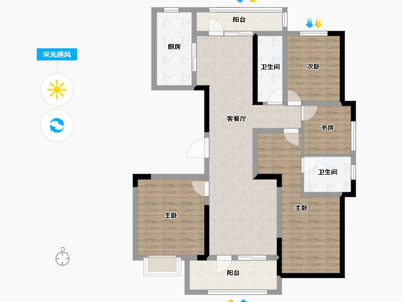 山东省-济宁市-名仕城-116.30-户型库-采光通风