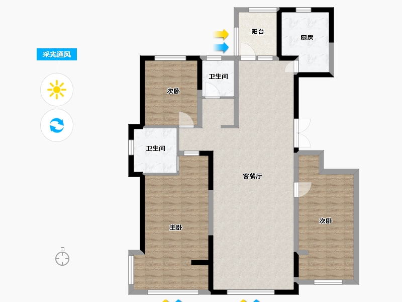 青海省-西宁市-中房蓝岸-122.48-户型库-采光通风