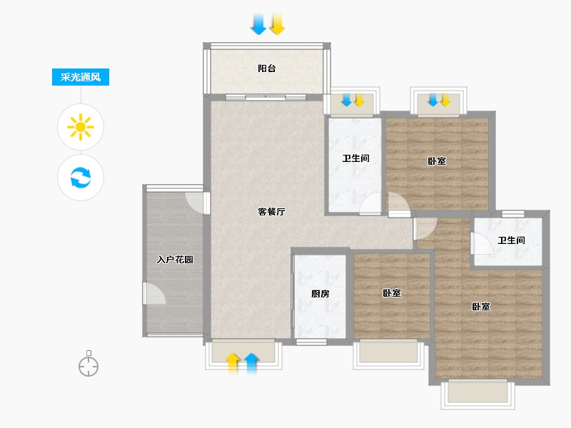 广东省-东莞市-望景台-104.60-户型库-采光通风