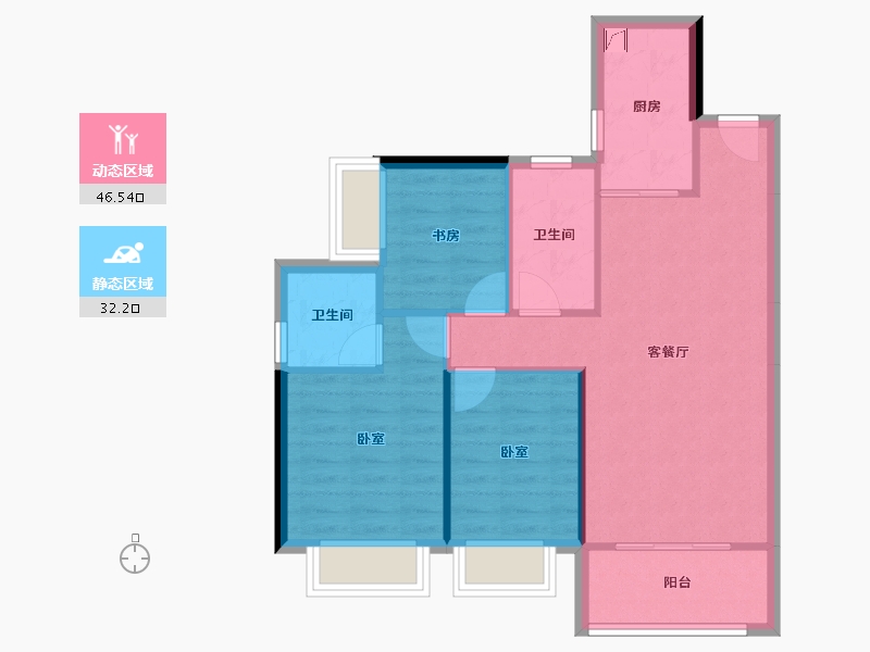 广东省-东莞市-虎门·君悦东方-71.06-户型库-动静分区