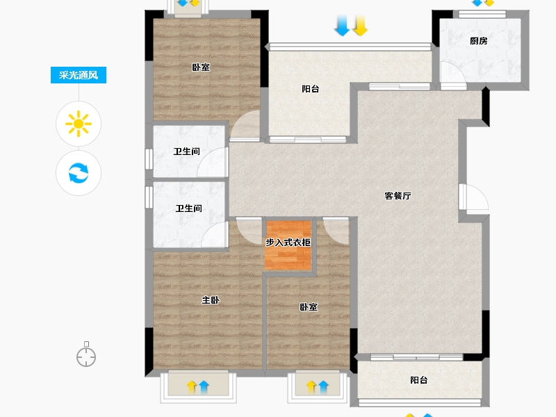 广东省-佛山市-中国铁建国际公馆-114.01-户型库-采光通风