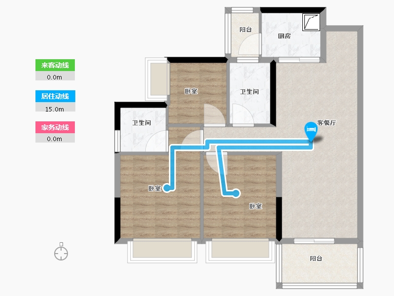 广东省-河源市-河源市商业中心|坚基·美丽城-86.01-户型库-动静线