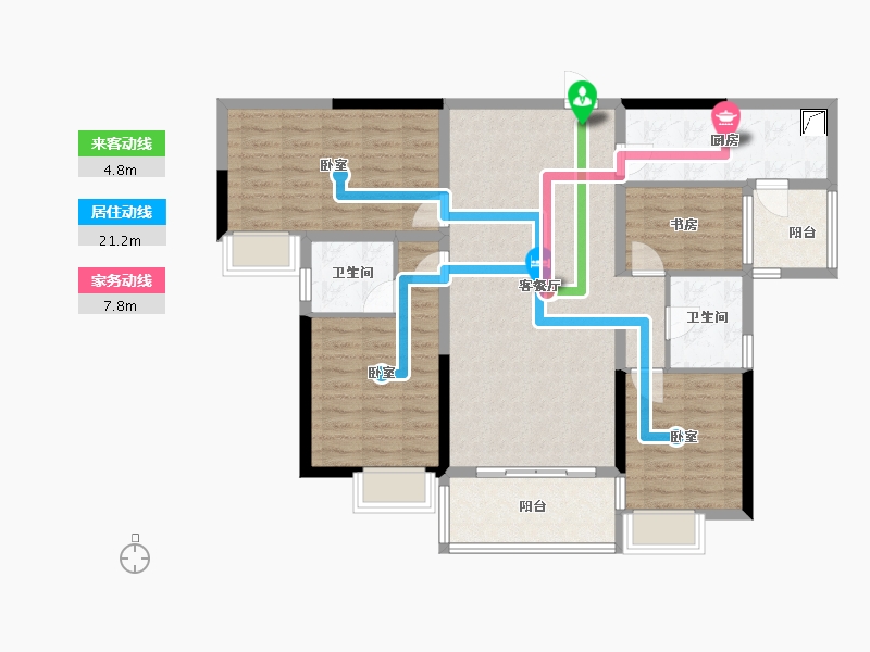 广东省-河源市-坚基·沁园和府-107.53-户型库-动静线