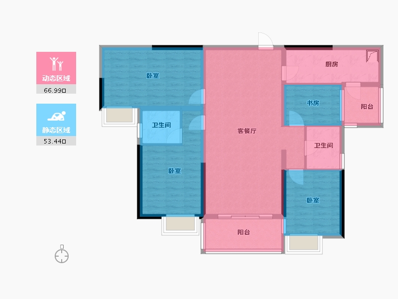 广东省-河源市-坚基·沁园和府-107.53-户型库-动静分区