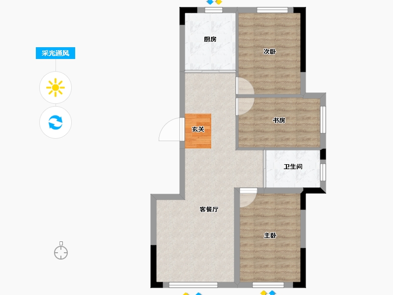 吉林省-长春市-新星宇和煦-70.45-户型库-采光通风