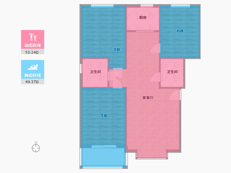 河北省-石家庄市-金城新天地-92.00-户型库-动静分区