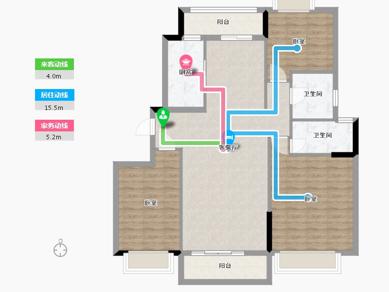 广东省-梅州市-宁江新城六期【君和盛世】-102.61-户型库-动静线