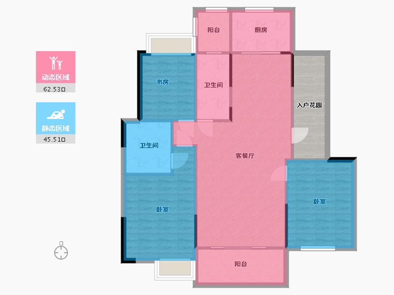 湖南省-衡阳市-雅士林欣城江岳府-106.80-户型库-动静分区