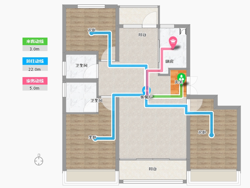 山东省-泰安市-开元盛世望岳园-103.01-户型库-动静线