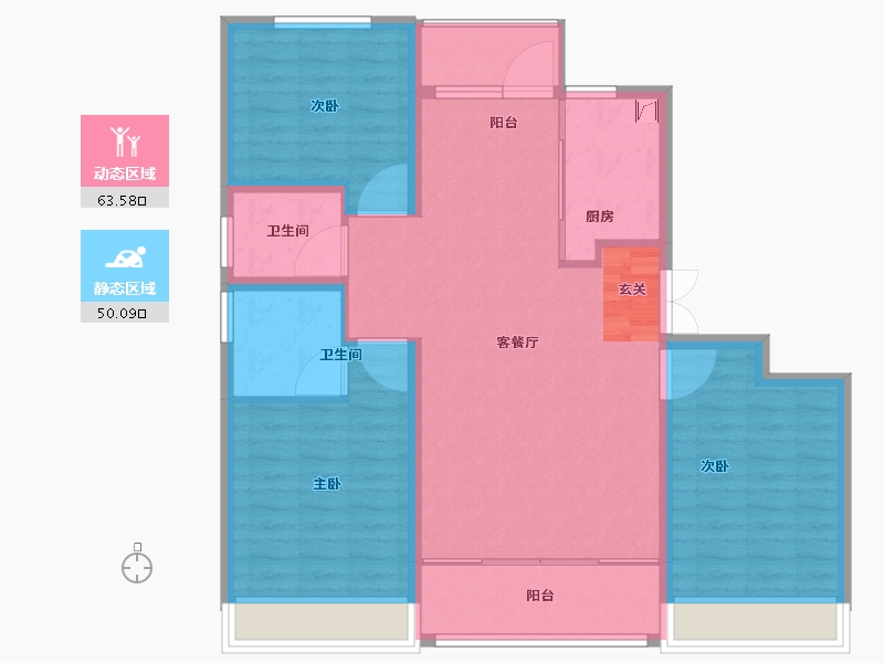 山东省-泰安市-开元盛世望岳园-103.01-户型库-动静分区