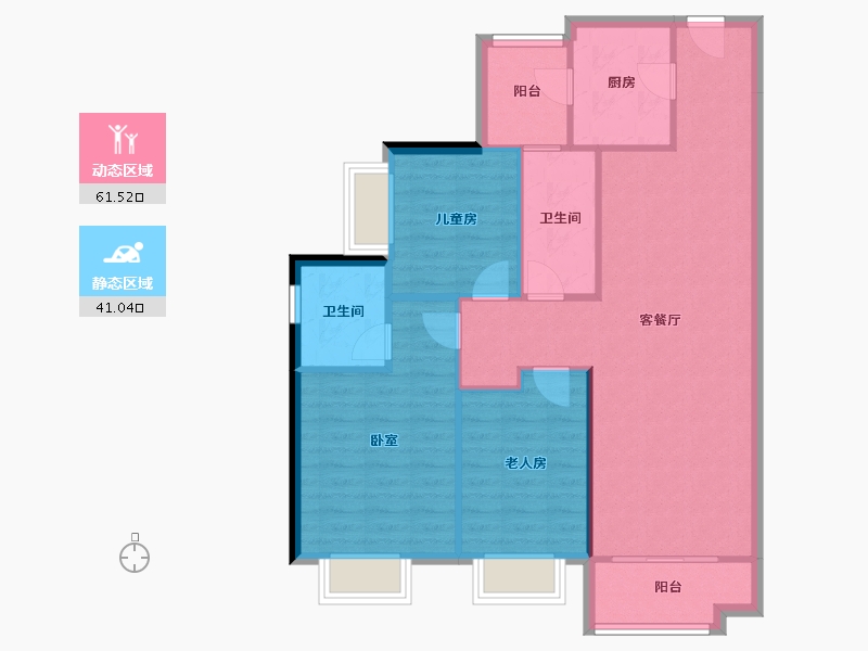 广东省-东莞市-保利格外松湖-93.58-户型库-动静分区