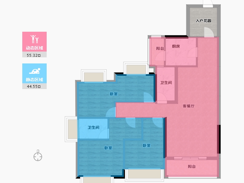 广东省-河源市-东海国际新城-94.42-户型库-动静分区