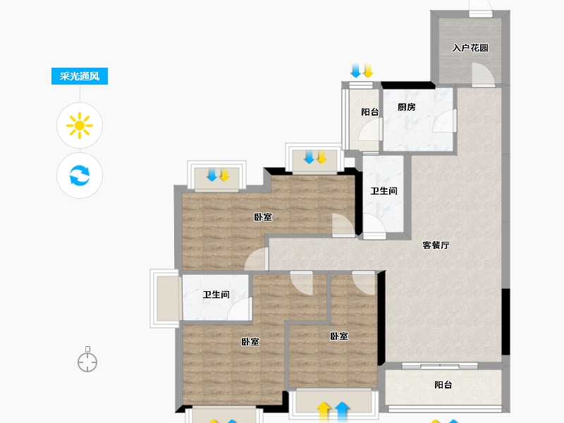 广东省-河源市-东海国际新城-94.42-户型库-采光通风