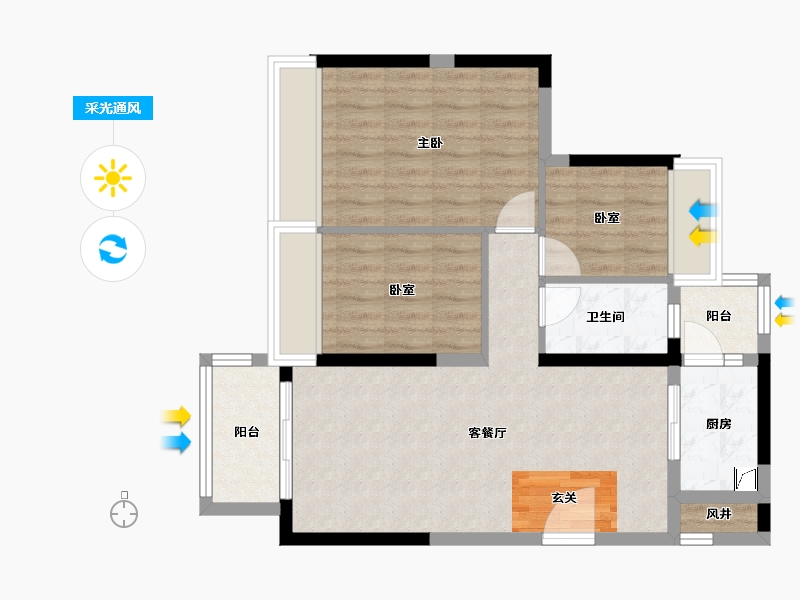 广东省-惠州市-海伦艺境-71.14-户型库-采光通风