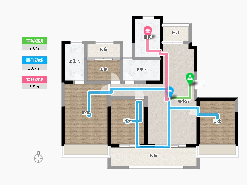 江苏省-镇江市-爱家·尚城-110.61-户型库-动静线