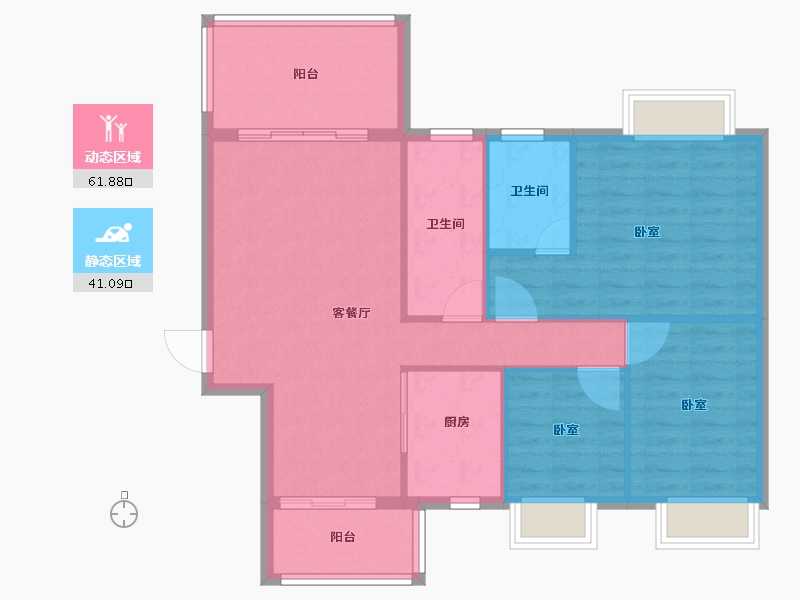 广东省-阳江市-浩大岭南新邨-93.90-户型库-动静分区