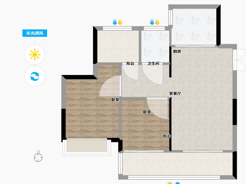 江苏省-苏州市-佳兆业君汇上品-75.01-户型库-采光通风