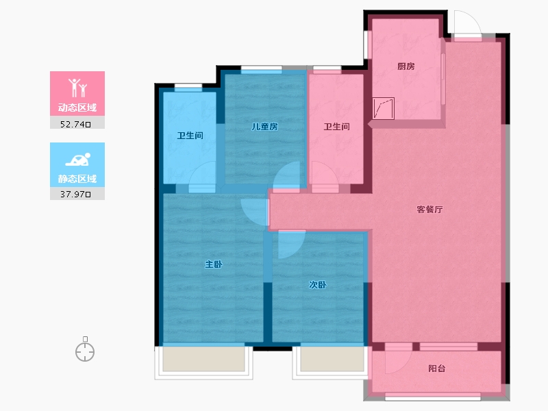 吉林省-长春市-保利和光尘樾-79.67-户型库-动静分区