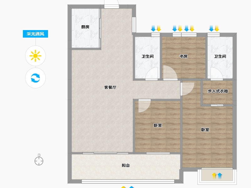 湖南省-邵阳市-江山如画-94.49-户型库-采光通风