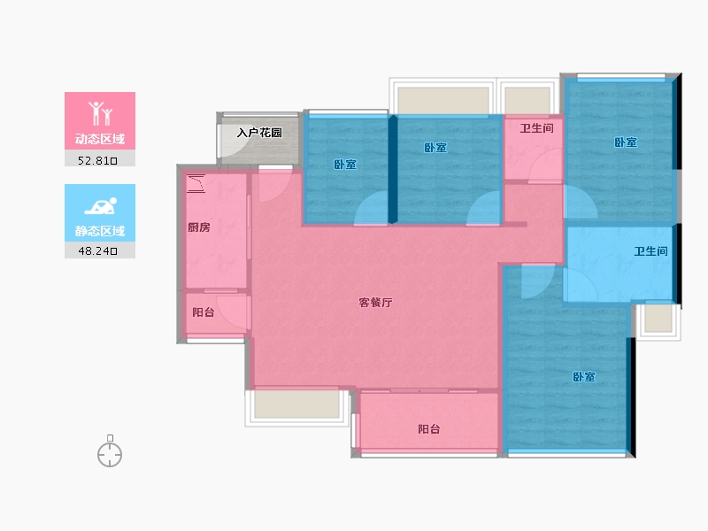 广东省-广州市-珠江花城-94.00-户型库-动静分区