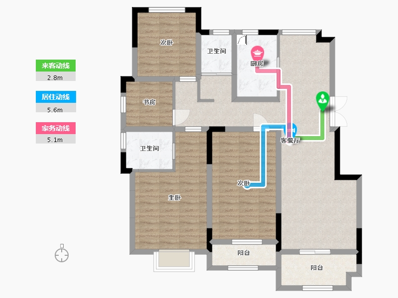 江苏省-南通市-瑞景华府-108.81-户型库-动静线