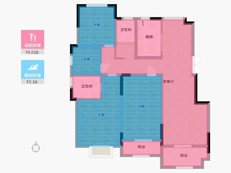 江苏省-南通市-瑞景华府-108.81-户型库-动静分区