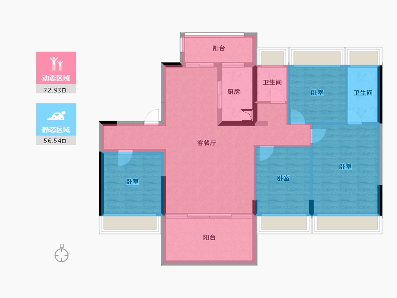 广东省-广州市-恩平碧桂园世纪城-116.66-户型库-动静分区