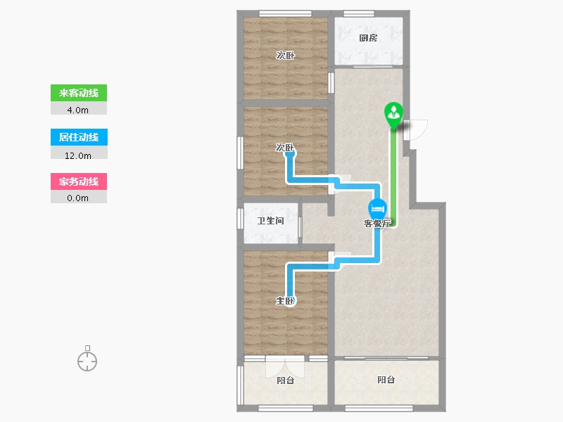 山东省-济宁市-九巨龙青年城3期 华锦苑-91.21-户型库-动静线