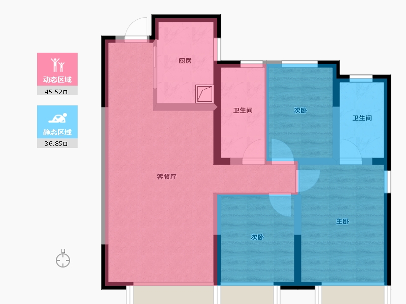 吉林省-长春市-保利和光尘樾-72.54-户型库-动静分区