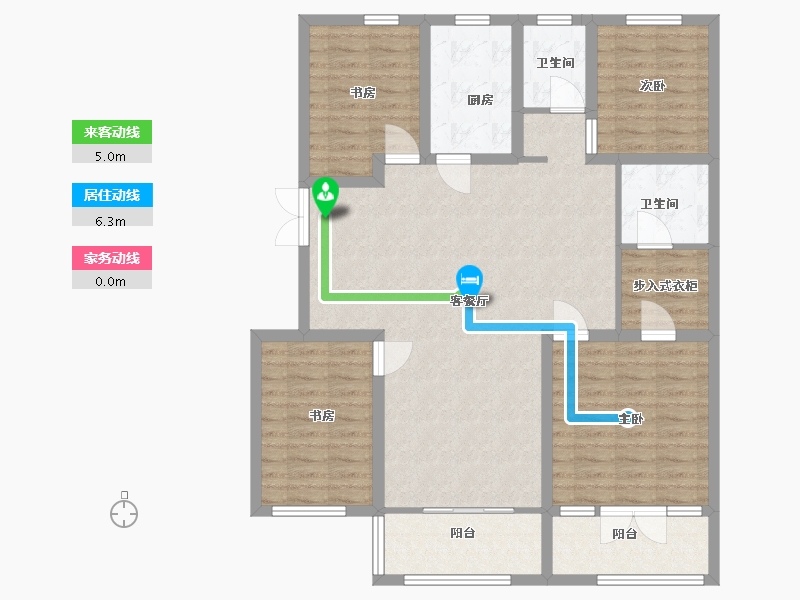 山东省-济宁市-九巨龙青年城3期 华锦苑-113.60-户型库-动静线