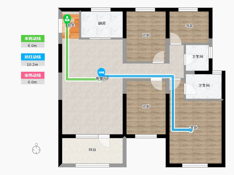 吉林省-长春市-新城吾悦广场-101.80-户型库-动静线