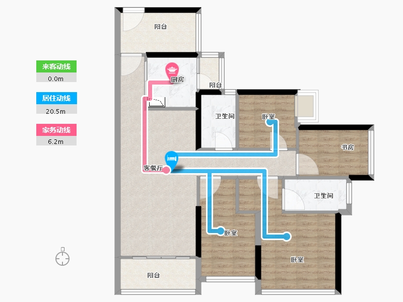 广东省-广州市-珠江花城-95.20-户型库-动静线